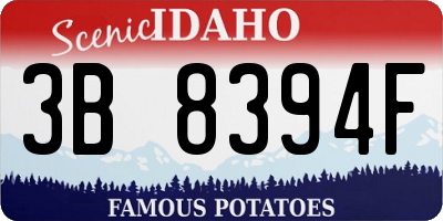 ID license plate 3B8394F