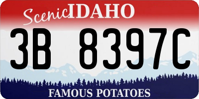 ID license plate 3B8397C