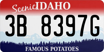 ID license plate 3B8397G