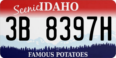 ID license plate 3B8397H