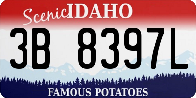 ID license plate 3B8397L