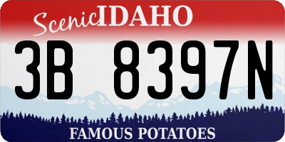 ID license plate 3B8397N