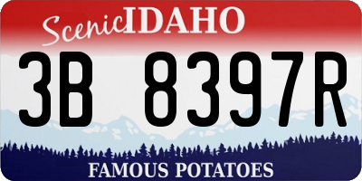 ID license plate 3B8397R