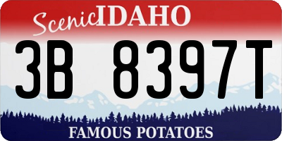 ID license plate 3B8397T