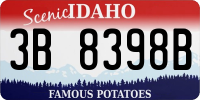 ID license plate 3B8398B