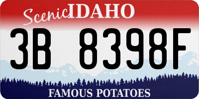 ID license plate 3B8398F