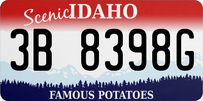 ID license plate 3B8398G
