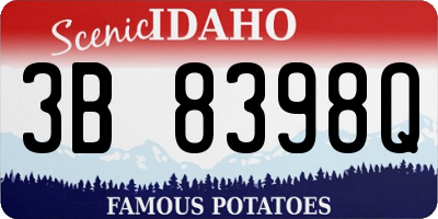 ID license plate 3B8398Q