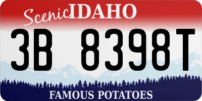 ID license plate 3B8398T