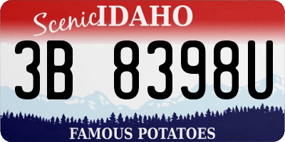 ID license plate 3B8398U