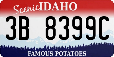 ID license plate 3B8399C