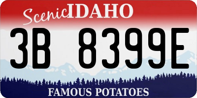 ID license plate 3B8399E
