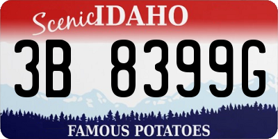 ID license plate 3B8399G