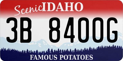 ID license plate 3B8400G
