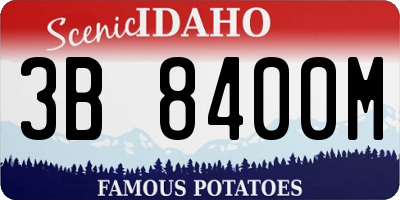 ID license plate 3B8400M