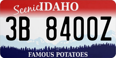ID license plate 3B8400Z
