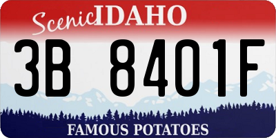 ID license plate 3B8401F