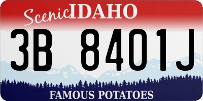 ID license plate 3B8401J