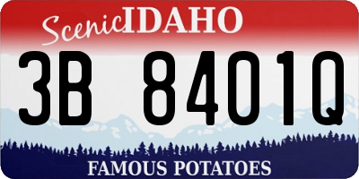ID license plate 3B8401Q