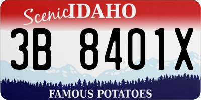 ID license plate 3B8401X