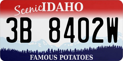ID license plate 3B8402W