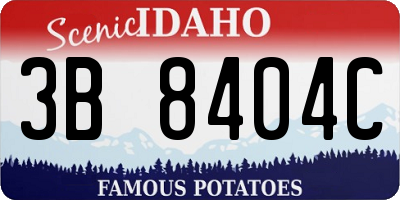 ID license plate 3B8404C