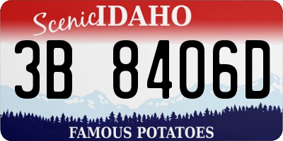 ID license plate 3B8406D