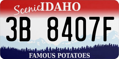 ID license plate 3B8407F