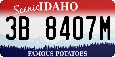 ID license plate 3B8407M