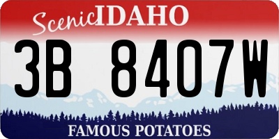 ID license plate 3B8407W