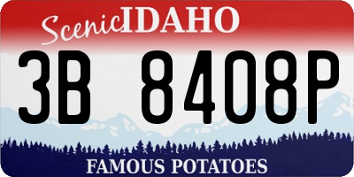 ID license plate 3B8408P