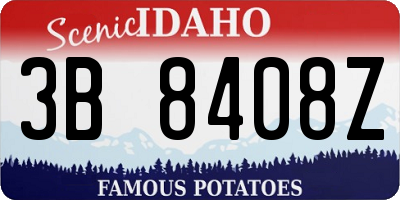 ID license plate 3B8408Z