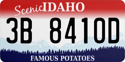 ID license plate 3B8410D