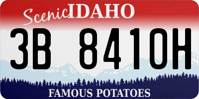 ID license plate 3B8410H