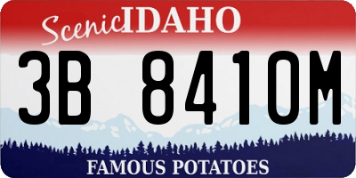 ID license plate 3B8410M