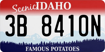 ID license plate 3B8410N