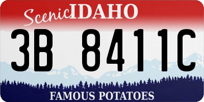 ID license plate 3B8411C