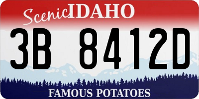 ID license plate 3B8412D