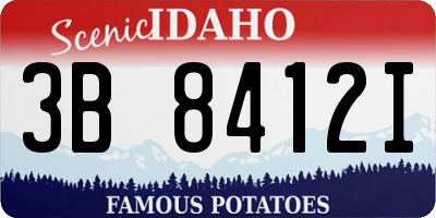 ID license plate 3B8412I