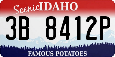 ID license plate 3B8412P
