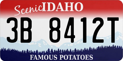 ID license plate 3B8412T