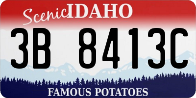 ID license plate 3B8413C