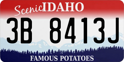 ID license plate 3B8413J