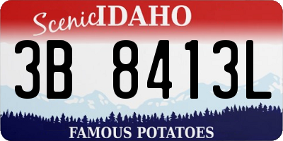 ID license plate 3B8413L