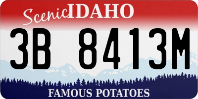 ID license plate 3B8413M