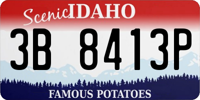 ID license plate 3B8413P