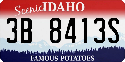 ID license plate 3B8413S