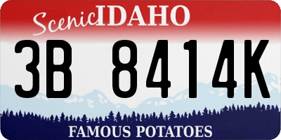 ID license plate 3B8414K