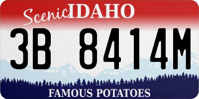 ID license plate 3B8414M