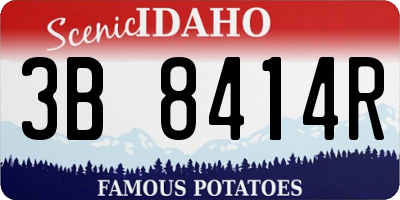 ID license plate 3B8414R